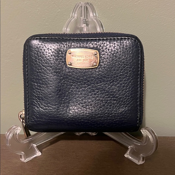 Michael Kors Handbags - Michael Kors Dark Blue Leather Wallet